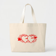 Twin Red Cupid's Hearts Bag