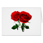 Twin Red Roses Greeting Cards
