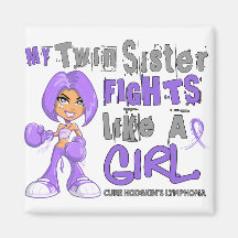 Twin Sister Fights Like Girl H Lymphoma 42.9 Fridge Magnets