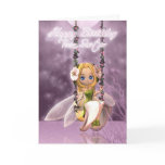 Twin Sister Happy Birthday cute fairy on flower sw cards