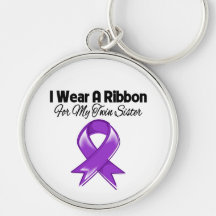 Twin Sister -  I Wear Purple Ribbon Key Chain