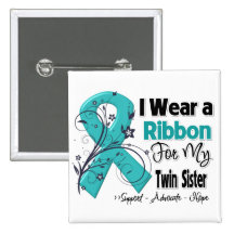 Twin Sister - Ovarian Cancer Ribbon Pin