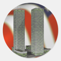 Twin Towers Round Stickers