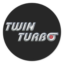 Twin Turbos II Round Stickers