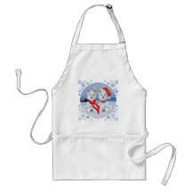 Twin Westies on a Wintry Evening Apron