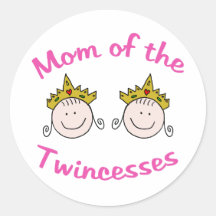 Twincess Mum Round Sticker