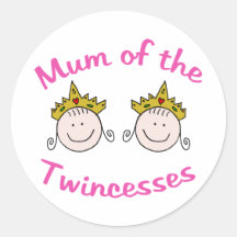 Twincess Mum Round Sticker