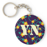 Twining Vines Bright monogram keychains