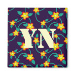 Twining Vines Bright monogram magnets