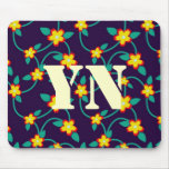Twining Vines Bright monogram mousepads