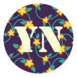 Twining Vines Bright monogram stickers