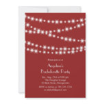 Twinkle Lights Bachelorette Party (red) Personalised Invitations