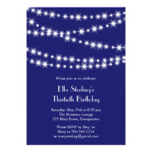 Twinkle Lights Birthday Invitation (indigo)