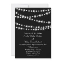 Twinkle Lights Wedding Invitation (black)