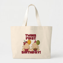 Twins 1st Birthday Boy/Girl T-shirts and Gifts Tote Bags