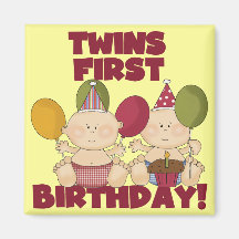 Twins 1st Birthday - Boys T-shirts and Gifts Fridge Magnet