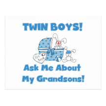 Twins-Ask About My Grandsons Tshirts and Gifts Post Cards