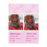 twins baby girls announcement photocard postcards