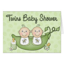 Twins Baby Shower invitation Card
