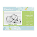 Twins Birth Announcement photo card postcards