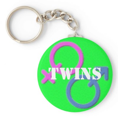 Twins boy girl Gender Symbols keychain by twinacious