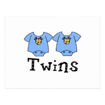 Twins Cute Bodysuit 2 boys Post Cards