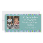 Twins First Birthday Party Invitation Personalized Photo Card