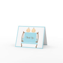 Twins in Blue Crib Note Cards