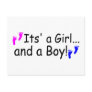 Twins Its A Girl And A Boy Baby Footprints Post Cards