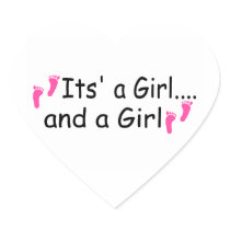 Twins Its A Girl and A Girl Sticker