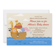 TWINS! Noah's Ark Boy or Girl Baby Shower Personalised Announcement