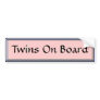 Twins On Board Pink Bumper Sticker by Heard_