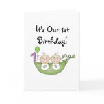 Twins Peas in a Pod  First Birthday cards