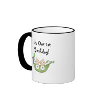 Twins Peas in a Pod  First Birthday Coffee Mug