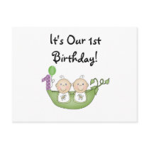 Twins Peas in a Pod  First Birthday Postcard