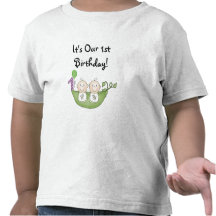 Twins Peas in a Pod  First Birthday Tshirt