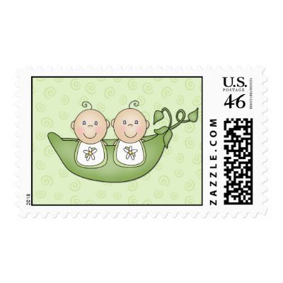 Twins Peas in the Pod stamps by maternity_tees