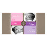 TWINS PHOTO BIRTH ANNOUNCEMENT :: cherished 4L Personalized Photo Card