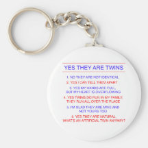Twins Questions Fraternal Keychain