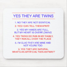 Twins Questions Fraternal Mouse Mat