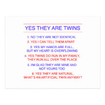 Twins Questions Fraternal Postcard
