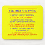 Twins Questions Fraternal Yellow mousepads