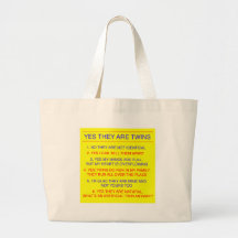 Twins Questions Fraternal Yellow Tote Bags