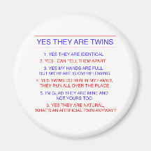 Twins Questions Identical Refrigerator Magnets