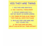 Twins Questions Identical yellow t-shirts