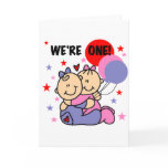 Twins We're One Birthday Tshirts and Gifts cards