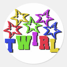 Twirl Stars Round Sticker