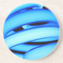 Twisted Light Bulb in Neon Blue Beverage Coaster