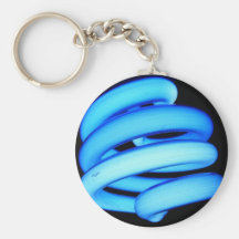 Twisted Light Bulb in Neon Blue Key Chains