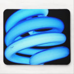 Twisted Light Bulb in Neon Blue mousepads